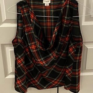 J Crew Christmas plaid shell